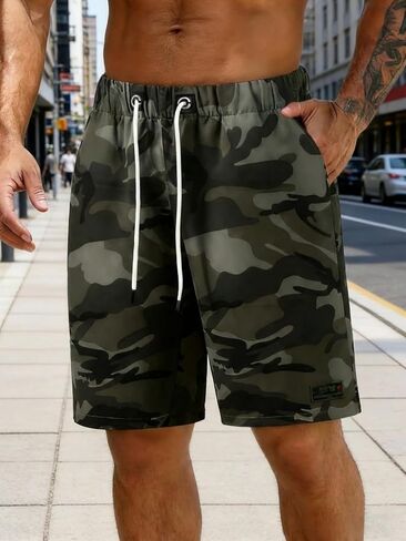 Men's Camo Cargo Shorts Quick Dry with Pockets for Casual Outdoor Hiking in Saudi Arabia