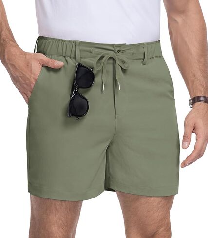 RQP Men's Classic-fit 5In Casual Shorts Elastic Waist Drawstring Shorts Lightweight Summer Beach Vacation Short in Saudi Arabia