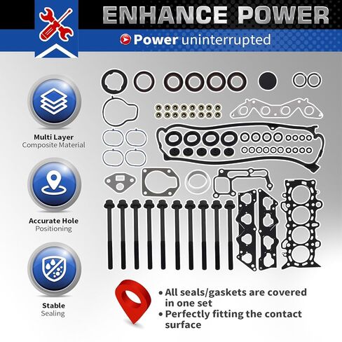 مجموعة حشية الرأس HS26236PT-2 مع مجموعة مسامير متوافقة مع Civic HX EX D17A2 D17A6 1.7L V-TEC 2001-2005، استبدل HS4029 HS4034 in Saudi Arabia
