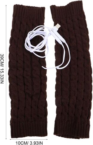 1Pair USB Heated Cable Knit Leg Warmers for Men and Women Stylish Thermal Knee Warmers for Cycling Hiking and Outdoor Activities Cozy Protection Against Cold Weather in Saudi Arabia