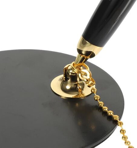 NUOBESTY 2 Sets Counter Pens with Chain and Metal Pen Holder Black Gel Ink 0.5mm for Office Bank and Retail Desk Use in Saudi Arabia