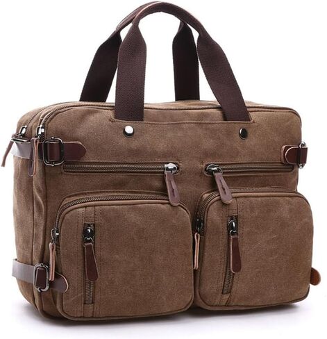 Canvas Bag Business Briefcase Hand Cross Slung Shoulder Three Use Bag Large in Saudi Arabia