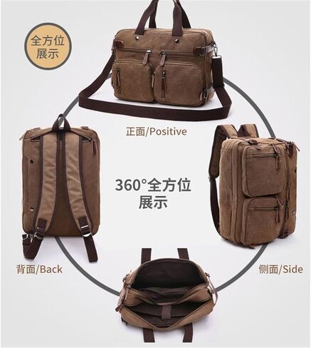 Canvas Bag Business Briefcase Hand Cross Slung Shoulder Three Use Bag Large in Saudi Arabia