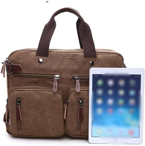 Canvas Bag Business Briefcase Hand Cross Slung Shoulder Three Use Bag Large in Saudi Arabia