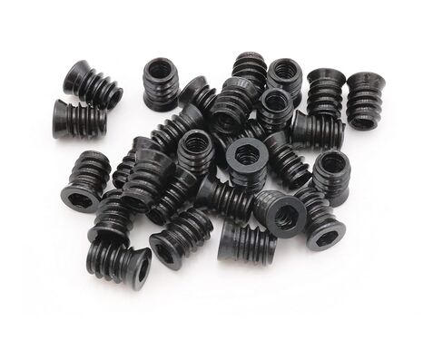 LBY 40pcs 1/4-20×15mm Threaded Inserts Nuts, Hex Socket Drive Furniture Flanged Screw-in Nut, Carbon Steel (Zinc Plated), Yellow in Kuwait
