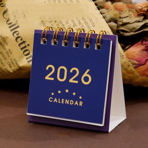 2026 Desk Calendar Daily Use Mini Decorative Month Table Decorations Delicate Standing Desktop Calendars Home Office Supplies (White) in Saudi Arabia
