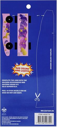 BSA Pinewood Derby Car Peel N' Stick Decal Sticker - Unicorn Galaxy Boy Scouts of America in Kuwait