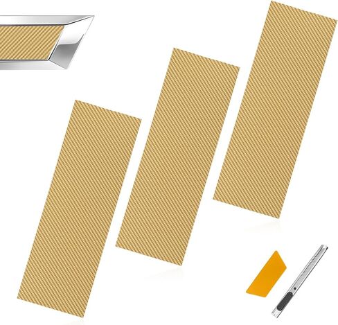 3pcs Chevy Bowtie Emblem Logo Stickers Cut DIY Decals, 11.8" x 4" Universal Logo Overlay Carbon Fiber Gold in Kuwait