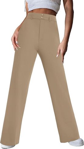 FireSwan Womens Wide Leg Dress Pants High Waist Stretch Slacks Work Pants with Pockets Business Casual Office Trousers in Saudi Arabia