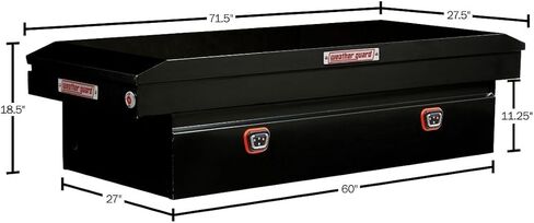 Weather Guard Model 116-5-04 Saddle Truck Box, Steel, for Full Size Trucks, Extra Wide, Gloss Black, 15.5 cu ft Capacity in Saudi Arabia