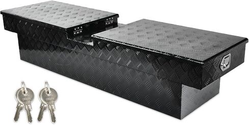 صندوق أدوات الشاحنة من الألومنيوم بجناح نورس، 60.875 × 20 × 14.75 بوصة، صندوق أدوات لاقط مقاوم للماء لمقطورة الشاحنة RV مع أغطية أساسية صلبة | المزالج والمفاتيح، أسود in Kuwait