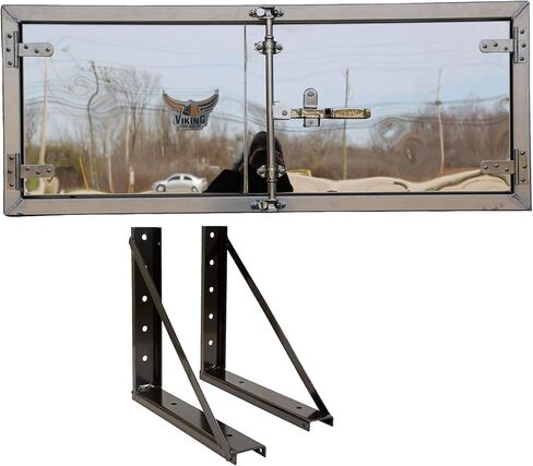 Mytee Products Trailer Tool Box KIT (18"x18"x60") Aluminum Mirror Finish w/Paddle Lock Tool Box Double Door Barndoor And Mounting Brackets (18"x18") in Saudi Arabia