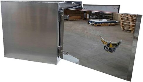 Mytee Products Trailer Tool Box KIT (18"x18"x60") Aluminum Mirror Finish w/Paddle Lock Tool Box Double Door Barndoor And Mounting Brackets (18"x18") in Saudi Arabia