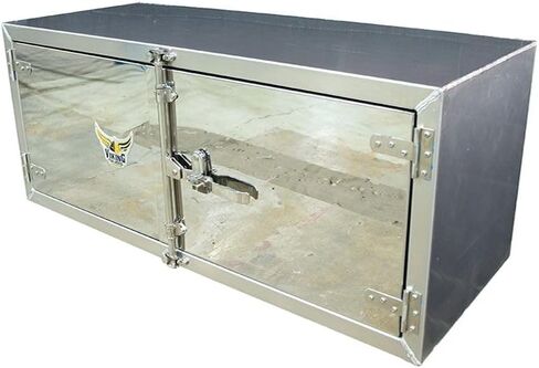Mytee Products Trailer Tool Box KIT (18"x18"x60") Aluminum Mirror Finish w/Paddle Lock Tool Box Double Door Barndoor And Mounting Brackets (18"x18") in Saudi Arabia