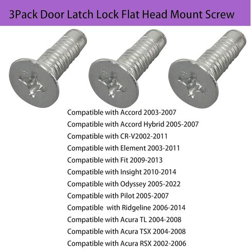 3Pack 90103-S7S-003 Door Latch Lock Flat Head Mount Screw M6x18.5mm Actuator Motor Mount Bolt Outer Handle Compatible with Honda Accord Acura CR-V CRV Element Fit Insight Odyssey Pilot Ridgeline in Saudi Arabia
