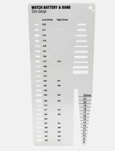 Watch Battery Sizer Chart Watch Band Measuring Tool in Saudi Arabia
