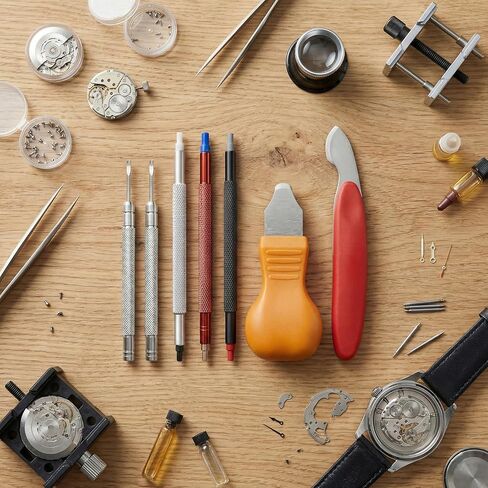 Watch Hand Presser and Remover Tool Set, Professional Watch Hand Repair Kit for Watchmakers, Precision Setting Tool with Stainless Steel Tips, 7-Piece Set in Kuwait