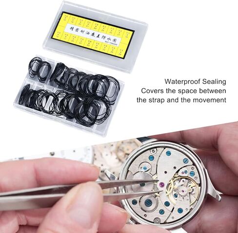 180 Pieces O Ring Watch Gasket Set, Water Proof Rubber Sealing Rings for Watches Back Cover Repair, 0.5mm 0.6mm & 18 Types, Watch Repair Tools for Watchmakers in Saudi Arabia