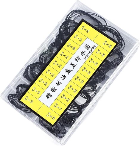 180 Pieces O Ring Watch Gasket Set, Water Proof Rubber Sealing Rings for Watches Back Cover Repair, 0.5mm 0.6mm & 18 Types, Watch Repair Tools for Watchmakers in Saudi Arabia