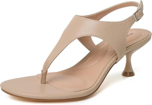 vivianly Kitten Heels for Women Dressy Thong Sandals Slip-On Summer Flip Flop Heels with Soft Straps & Low Block Heel for Women, Comfortable for Party Daily in Saudi Arabia