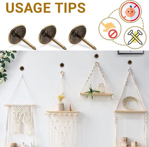 50PCS Upholstery Tacks - Antique Brass Daisy Furniture Tacks Nails for Upholstery Decorative - 7/16In Push Pins Thumb Tack for Wall, Sofa, Chair, Bed and Other Furniture DIY Decorative in Saudi Arabia