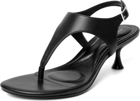 vivianly Kitten Heels for Women Dressy Thong Sandals Slip-On Summer Flip Flop Heels with Soft Straps & Low Block Heel for Women, Comfortable for Party Daily in Kuwait
