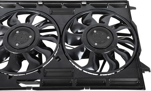 Radiator Cooling Fan Assembly Compatible with 2018-2023 for Audi for SQ5 3.0L 2018-2023 for Audi for Q5 2.0L, Black Radiator Fan Direct Fit Replacement for Engine Cooling Fan in Saudi Arabia