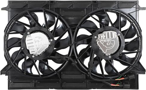 Radiator Cooling Fan Assembly Compatible with 2018-2023 for Audi for SQ5 3.0L 2018-2023 for Audi for Q5 2.0L, Black Radiator Fan Direct Fit Replacement for Engine Cooling Fan in Saudi Arabia