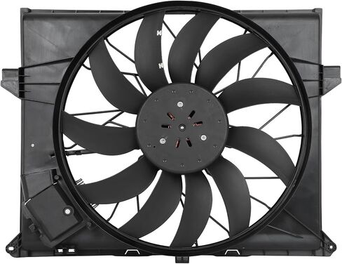 مجموعة مروحة التبريد متوافقة مع 2008-2012 لمرسيدس بنز لـ GL550 5.5L 2010-2012 لمرسيدس بنز لـ GL350 3.0L، مروحة مشعاع سوداء مناسبة مباشرة للاستبدال لمروحة تبريد المحرك in Saudi Arabia