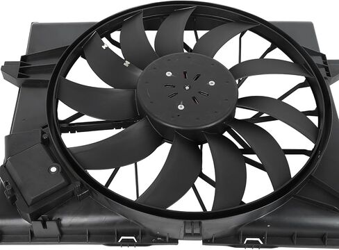 مجموعة مروحة التبريد متوافقة مع 2008-2012 لمرسيدس بنز لـ GL550 5.5L 2010-2012 لمرسيدس بنز لـ GL350 3.0L، مروحة مشعاع سوداء مناسبة مباشرة للاستبدال لمروحة تبريد المحرك in Saudi Arabia