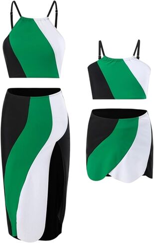 WIWIQS Family Matching Swimsuits Floral Print High Waisted Two Piece Bikini Sets Summer Beach Bathing Suit in Kuwait