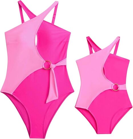 WIWIQS Family Matching Swimsuits Floral Print High Waisted Two Piece Bikini Sets Summer Beach Bathing Suit in Kuwait