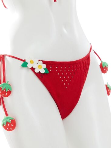 haikyuu Women Strawberry Bikini Crochet Swimsuit Tie Side Two Piece Bathing Suit Halter Triangle Cute Swimwear in Saudi Arabia