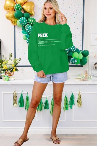 SFHFY Women St. Patrick's Day Sweatshirts Shamrock Sweater Funny Irish Ireland Sayings Long Sleeve Shirt Tops in Saudi Arabia