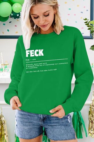 SFHFY Women St. Patrick's Day Sweatshirts Shamrock Sweater Funny Irish Ireland Sayings Long Sleeve Shirt Tops in Saudi Arabia