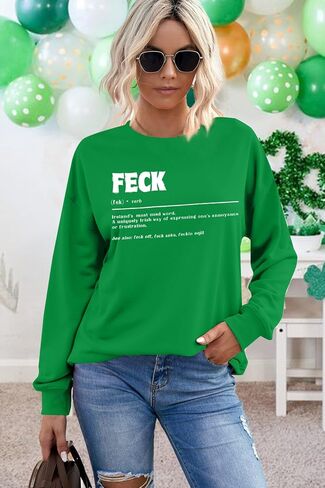 SFHFY Women St. Patrick's Day Sweatshirts Shamrock Sweater Funny Irish Ireland Sayings Long Sleeve Shirt Tops in Saudi Arabia