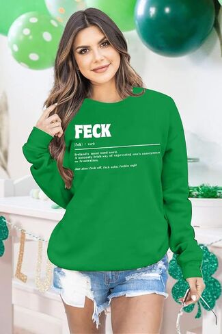 SFHFY Women St. Patrick's Day Sweatshirts Shamrock Sweater Funny Irish Ireland Sayings Long Sleeve Shirt Tops in Saudi Arabia
