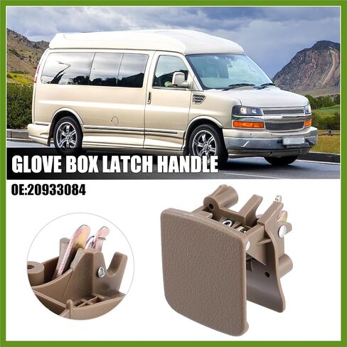 مقبض مزلاج صندوق القفازات لسيارة Chevy Express Van Savana 2008-2020 لسيارة Venture Montana 1997-2005 20933084 ملحقات السيارة الداخلية مقبض مفتوح بني استبدال أجزاء مكونات السيارة in Kuwait