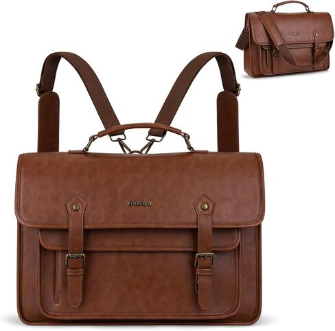MOSISO 3 in 1 Laptop Bag, PU Leather Shoulder Bag Briefcase Messenger Satchel Laptop Backpack, Computer Bags Handbag Bookbag in Saudi Arabia