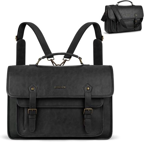 MOSISO 3 in 1 Laptop Bag, PU Leather Shoulder Bag Briefcase Messenger Satchel Laptop Backpack, Computer Bags Handbag Bookbag in Saudi Arabia