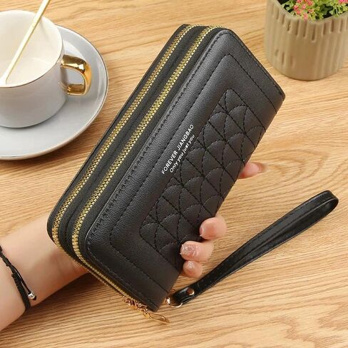 Women Wallet Wristlet Clutch, Crocodile Embossed Zip Around Long Wallet, Large Capacity Phone Wallet with Card Slots, bags for woman, gifts for women in Saudi Arabia