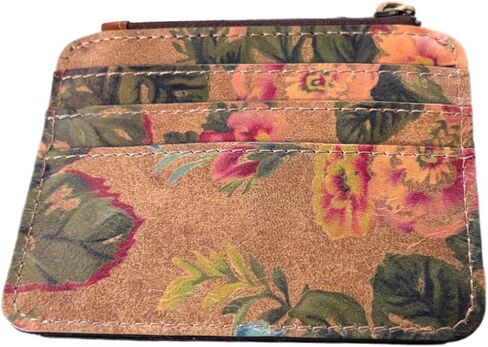 Patricia Nash Cassis Leather ID Case, Full-Grain Leather, RFID Blocking Wallet, Black/Tan, Heritage Style, with Card Slots & ID Window, Vintage Victorian Garden, 4.75x3.75x0.25 Inch in Kuwait