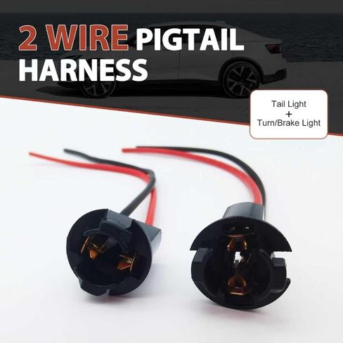2 PCS T10 Bulb Socket with Wire Pigtail, Plastic Pre-wired Connector, 194 W5W LED Parking & License Plate Bulb Plug Adapter, Universal for Most Cars (Multicolored) in Saudi Arabia