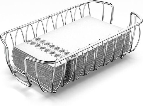 Silver Guest Towel Holder Tray for Bathroom – Countertop Napkin Organizer for Disposable Paper Towels, Elegant Hand Towel Rack for Powder Room, Modern Guest Bathroom Accessories in Saudi Arabia