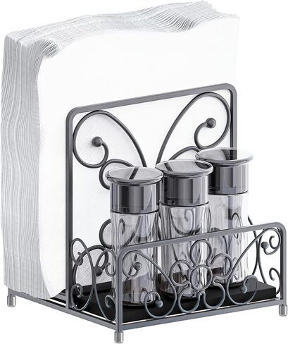 Silver Guest Towel Holder Tray for Bathroom – Countertop Napkin Organizer for Disposable Paper Towels, Elegant Hand Towel Rack for Powder Room, Modern Guest Bathroom Accessories in Saudi Arabia