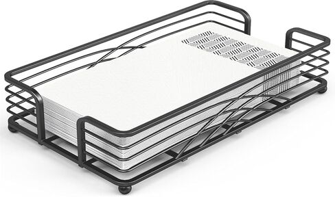 Silver Guest Towel Holder Tray for Bathroom – Countertop Napkin Organizer for Disposable Paper Towels, Elegant Hand Towel Rack for Powder Room, Modern Guest Bathroom Accessories in Saudi Arabia