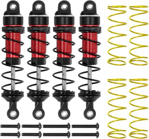4PCS RC Shocks Aluminum Alloy Front & Rear Shock Absorbers Set with Adjustable Springs for 1/16 Mini Maxx 4WD 107154-1 Mini XRT VXL-3S 108076-1 RC Truck Upgrade Parts (Blue) in Saudi Arabia