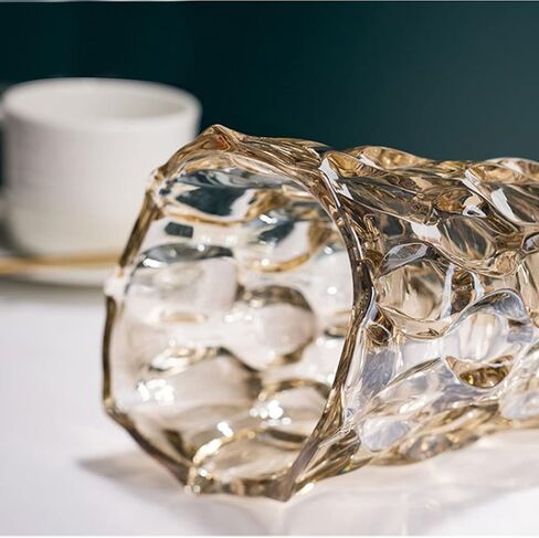 9.5" High Thickened Amber Glass Flower Vase for Home Decor, Dining Wedding Table Office Holiday Party Centerpiece Decoration in Saudi Arabia
