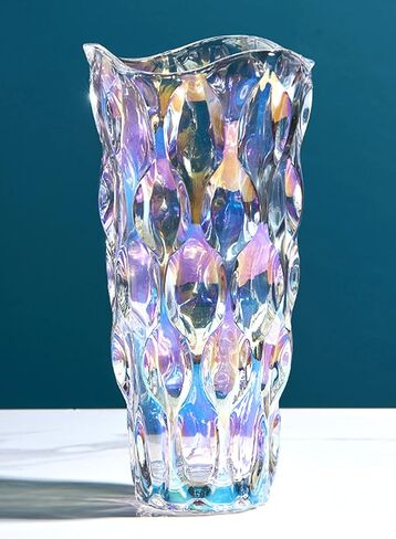 9.5" High Thickened Amber Glass Flower Vase for Home Decor, Dining Wedding Table Office Holiday Party Centerpiece Decoration in Saudi Arabia