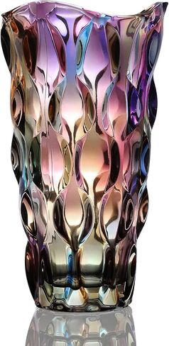 9.5" High Thickened Amber Glass Flower Vase for Home Decor, Dining Wedding Table Office Holiday Party Centerpiece Decoration in Saudi Arabia